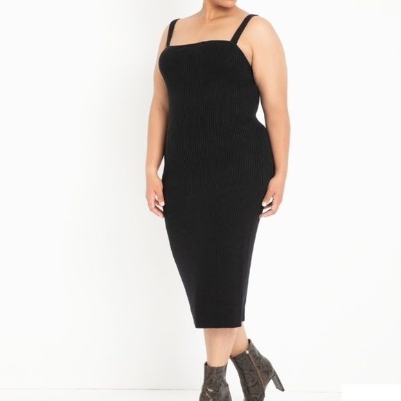 Eloquii Square Neck Sweater Dress - Picture 1 of 11